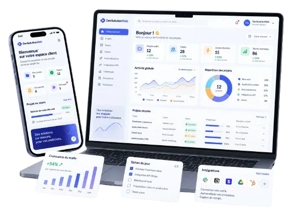Solution web sur mesure au Maroc avec dashboard de gestion